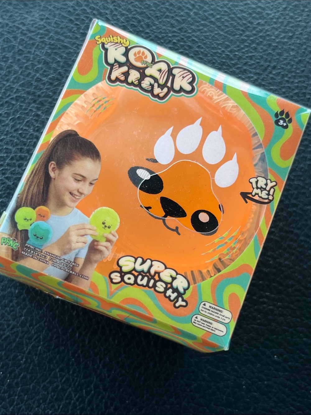 Super Squish Orange Paw Stress Toy